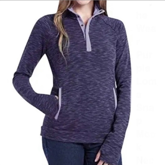 Avalanche‎ Women's 1/4 snap up purple/grey pullover long sleeve top size Small - Picture 1 of 10